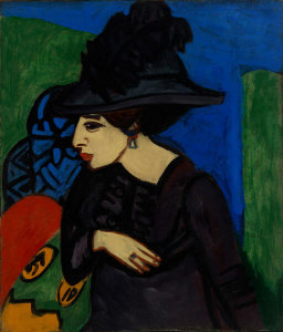 Ernst Ludwig Kirchner - Dodo with a Feather Hat (Dodo mit Federhut), 1911