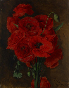 Eduard von Grützner - Still Life of Poppies, 1893