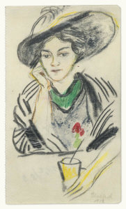 August Macke - Woman with Glass of Lemonade or Elisabeth, 1912