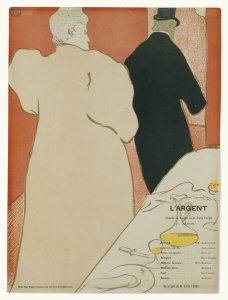 Henri de Toulouse-Lautrec - A Lady and a Gentleman, theater program for the play Money (L'Argent), 1895