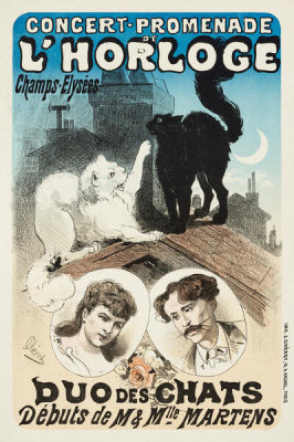 Jules Chéret - Concert-Promenade de l'Horloge: Duo des chats, 1876