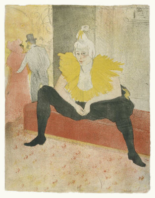 Henri de Toulouse-Lautrec - The Seated Clowness, Mademoiselle Cha-U-Kao, 1896